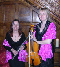 Flute & viola players relaxing! Devon & Cornwall String Quartet with flute